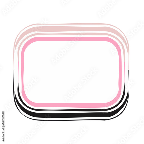 Minimalist Pink and Black Rounded Rectangle Frame
