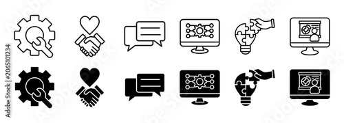 IT Expert icon set. solutions and technical support vector illustration