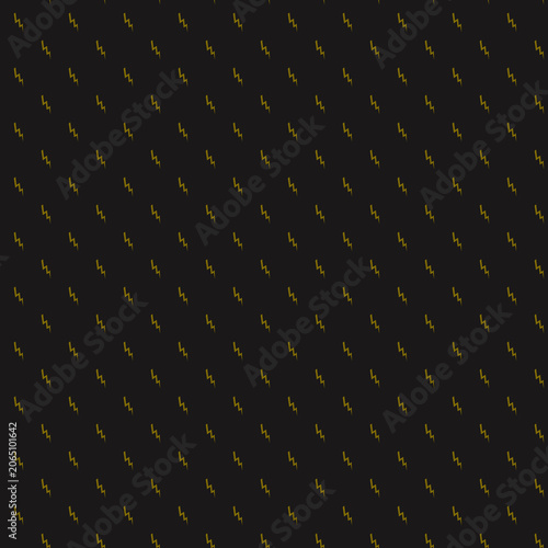 Seamless Lightning Bolt Pattern on Dark Background, Modern Electric Energy Geometric Texture