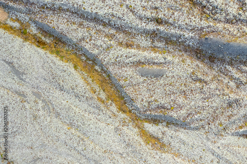Aerial landscape with intricate textures and patterns forming on the ground, revealing natural forces shaping the earth. Iceland landscape