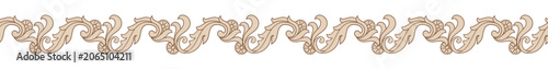 Floral, gold baroque border, elements, vintage patterned frame.