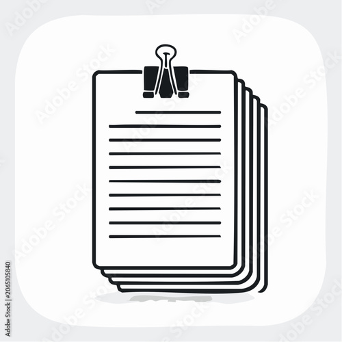 Stack of Papers Held by Binder Clip