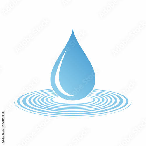 Water drop icon with ripples