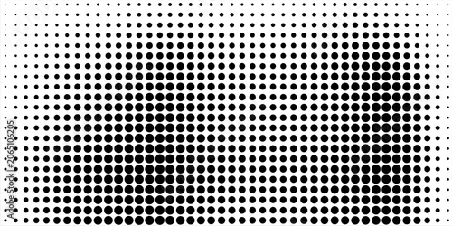 Tableau sur toile Set of halftone dots gradient pattern texture isolated on white background