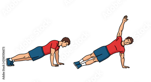 Man Performing Side Plank Exercise for Core Strength and Fitness