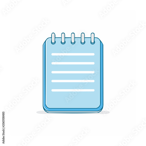 Light blue spiral notebook with lined paper