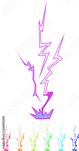 Quadro em tela Dynamic blue electric lightning bolts striking a surface, generating a powerful