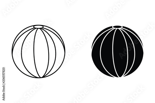 vector illustration of beach ball icon set