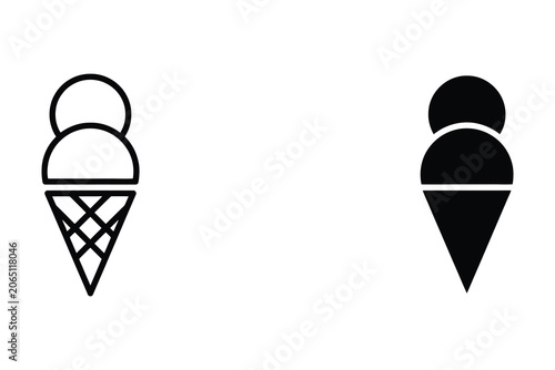 ice cream cone icon set