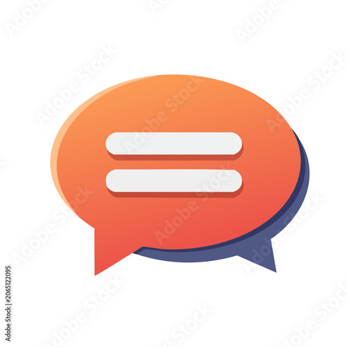 Orange speech bubble with equal sign icon