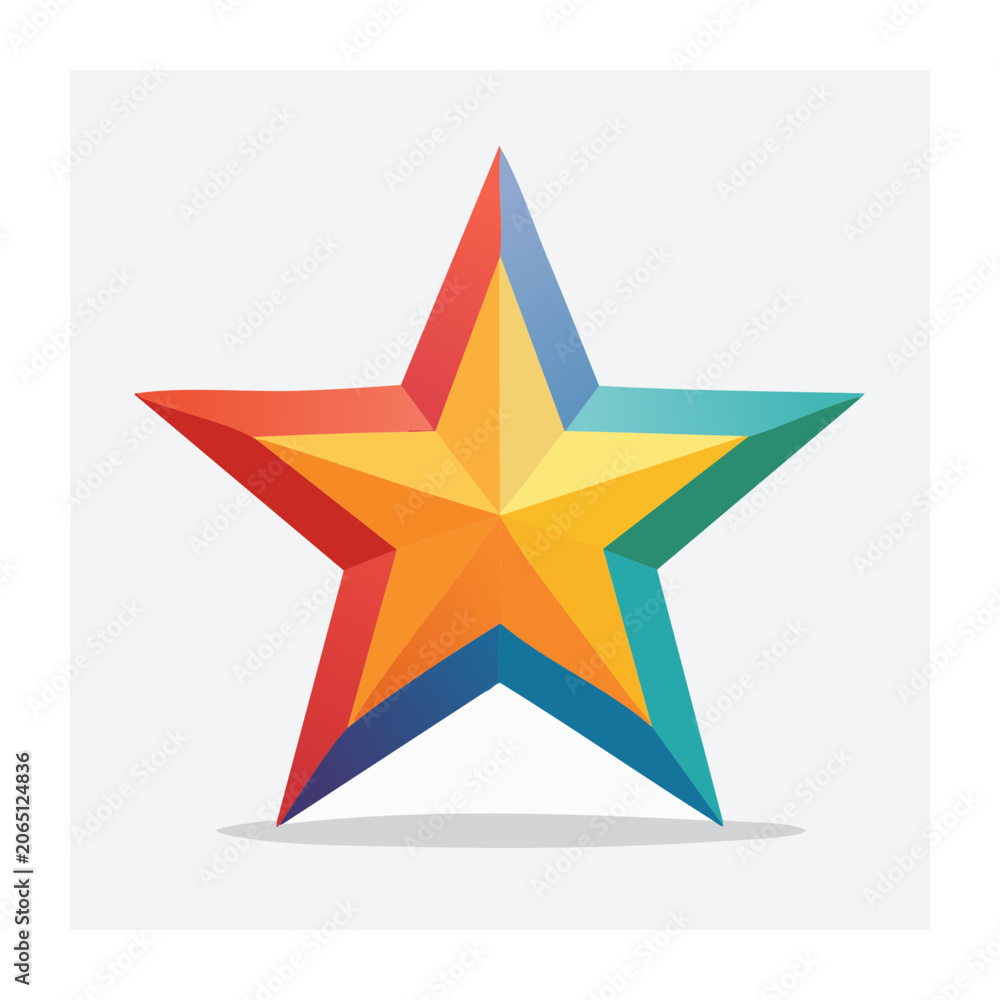 Obraz premium Colorful star icon with gradient effect