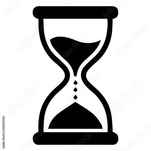 Traditional hourglass sand timer solid black icon