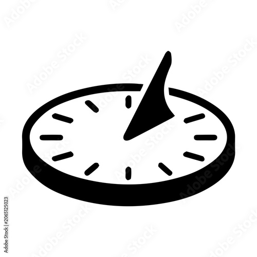 Ancient shadow sundial clock solid black icon