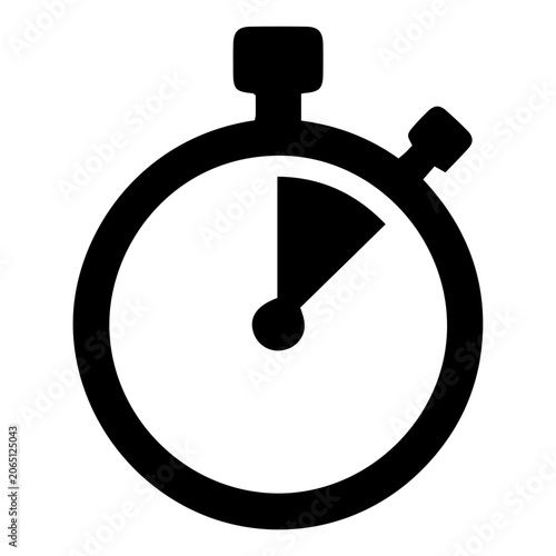 Stopwatch countdown timer with highlight solid black icon