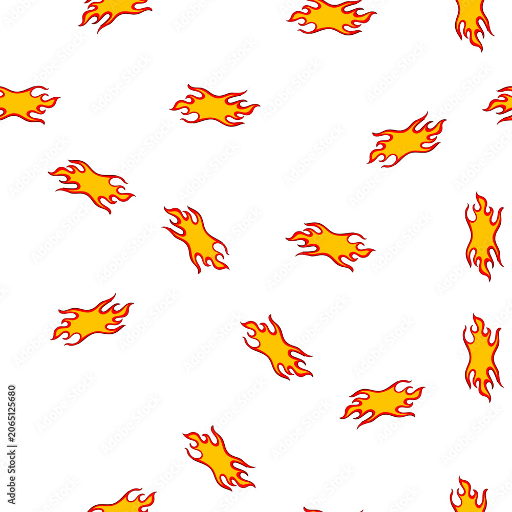 Obraz premium pattern tattoo flame decal cartoon. hot race, sticker custom, paint speed tattoo flame decal sign. seamless symbol vector illustration