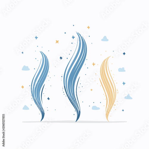 Abstract Swirls and Stars
