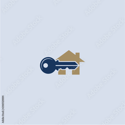 Modern House Key Logo Template