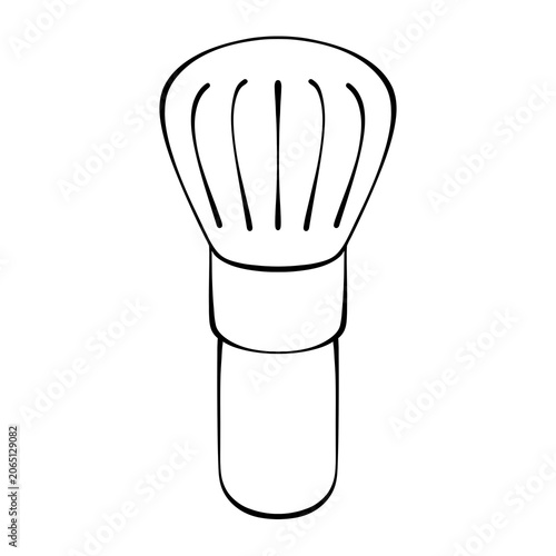 Εκτύπωση καμβά Kabuki makeup brush vector line art icon isolated on Transparent background beau