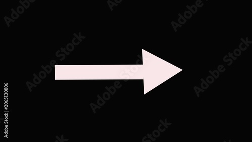 Minimalist White Arrow Panning Right Animation on Black Background