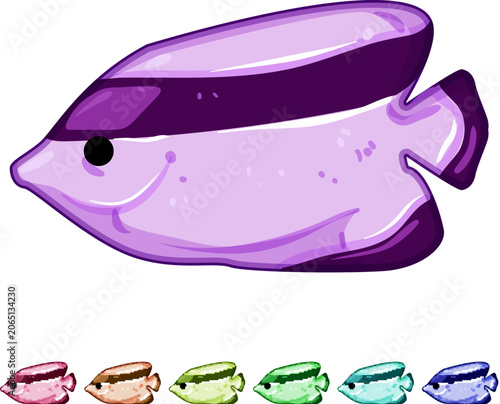 Bild auf Leinwand betta exotic fish cartoon