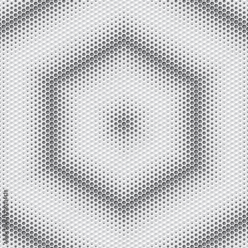 mosaic pattern made from hexagonal honeycomb shape, black and white vector illustration