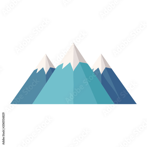 Flat design mountain range illustration