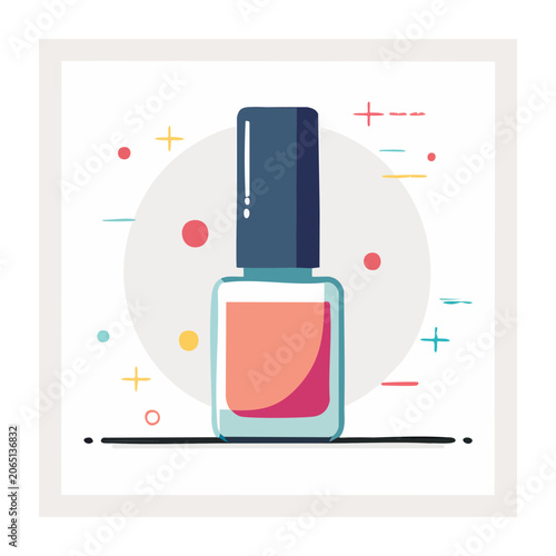Flat Design Nail Polish Bottle Illustration