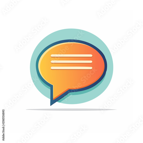 Flat design speech bubble icon with chat lines