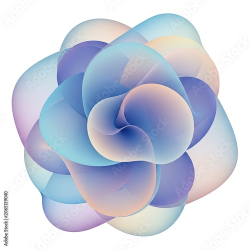 Abstract Gradient Flower Shape Illustration.