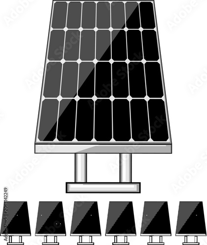 Cuadro en lienzo efficiency solar panels cartoon