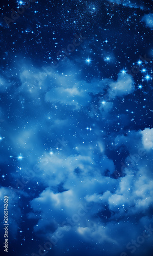 Night sky with stars and galaxy in outer space. Night landscape. Sky