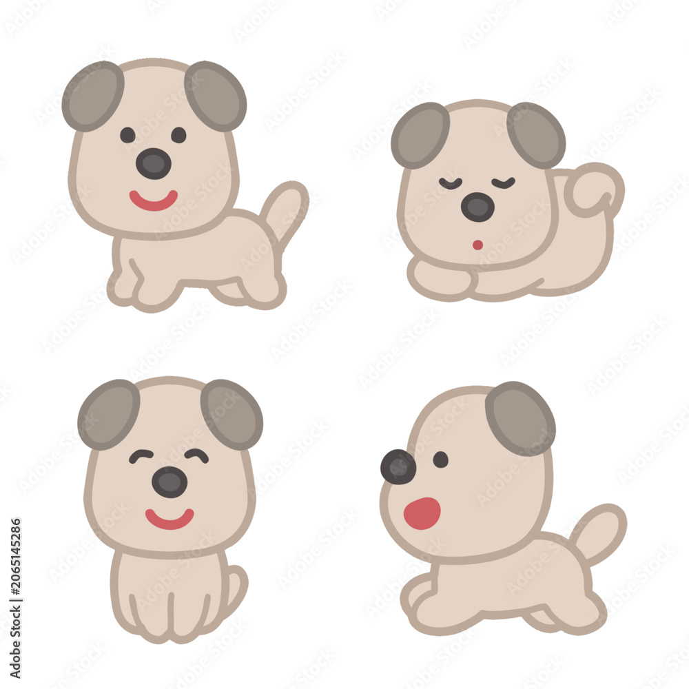 Fototapeta premium 犬の行動セット