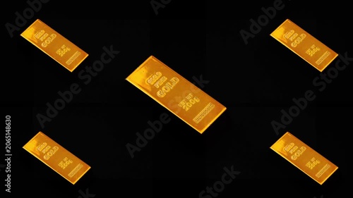 gold bar rotates on black blackground