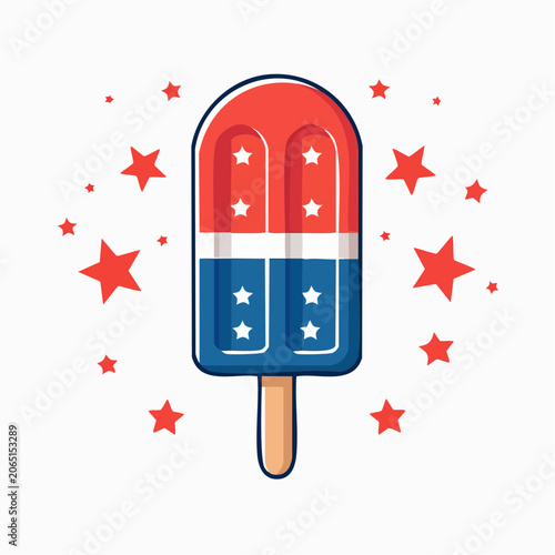 Patriotic Popsicle with Stars