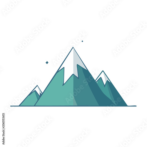 Minimalist mountain range illustration