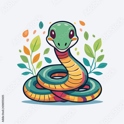 Cute Cartoon Snake Illustration