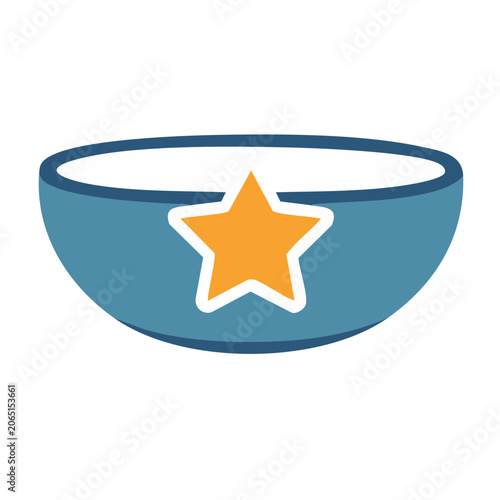 Blue bowl with orange star icon on transparent background