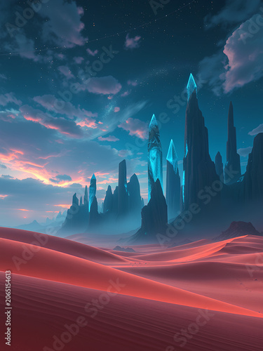 fantasy landscape with space
