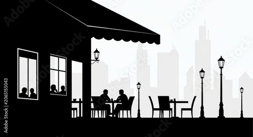 Картината върху платно silhouette of a family in the city