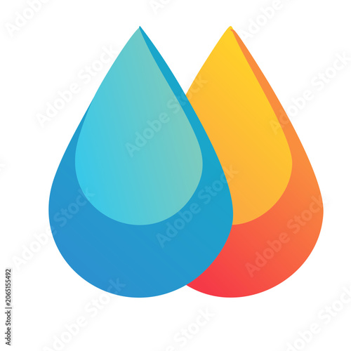 Water and Fire Droplet Icon
