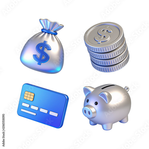 3D metallic investment and saving elements collection