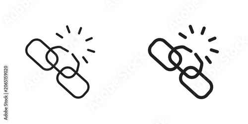 Obraz na płótnie Broken link icon Design Illustrations. editable web icons