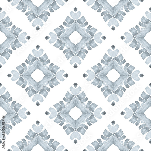 Textile ready lovely print, swimwear fabric, wallpaper, wrapping. Black and white quaint boho chic summer design. Organic tile. Trendy organic green border.