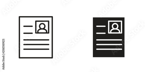 Fotografie Curriculum icon Design Illustrations. editable web icons