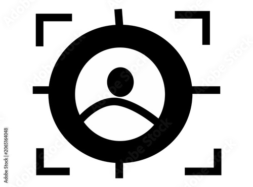 black and white target user interface symbol icon illustration vector