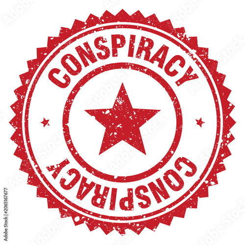 Фотография conspiracy red grunge round stamp. conspiracy stamp