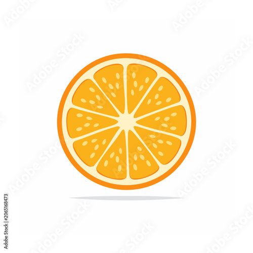Flat design orange slice icon