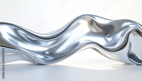 Abstract Flowing Metallic Liquid Wave Form.