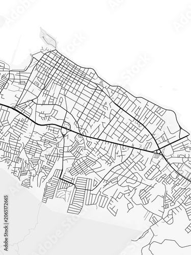 Puerto Plata City Map. Minimalist black and white line art poster for printing, wallpaper, wall art, and map resources for home and office decor