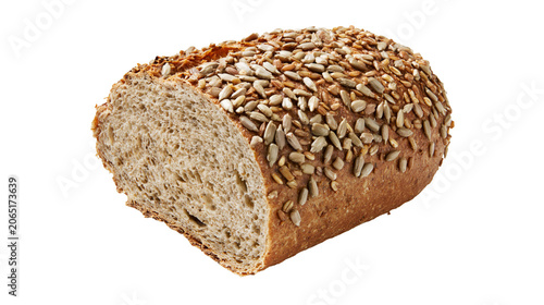 Konstfotografi Whole grain bread loaf with sunflower seeds crust